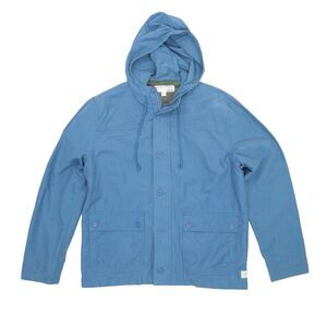 Lucky Brand Utility Jacket Men's Large Blue Canvas Military Camo Lined Anorak